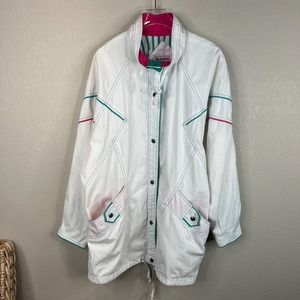 New York Girl Long Sleeve Button Front Jackets White Size L Women‎ Vintage Retro